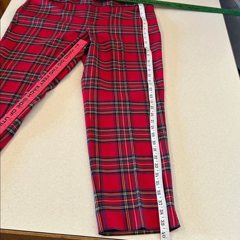 Talbots Slim Hampshire Ankle Pants Size 16 NWOT Classic Tartan Red Plaid Pattern - Picture 13 of 15